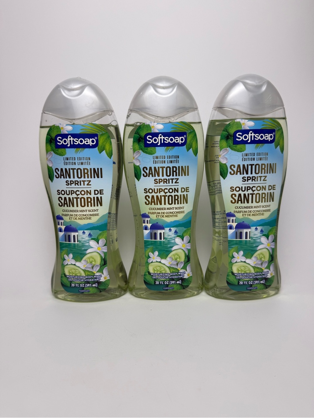 3x Softsoap Santorini Spritz Body Wash 20 Oz Cucumber Mint Scent